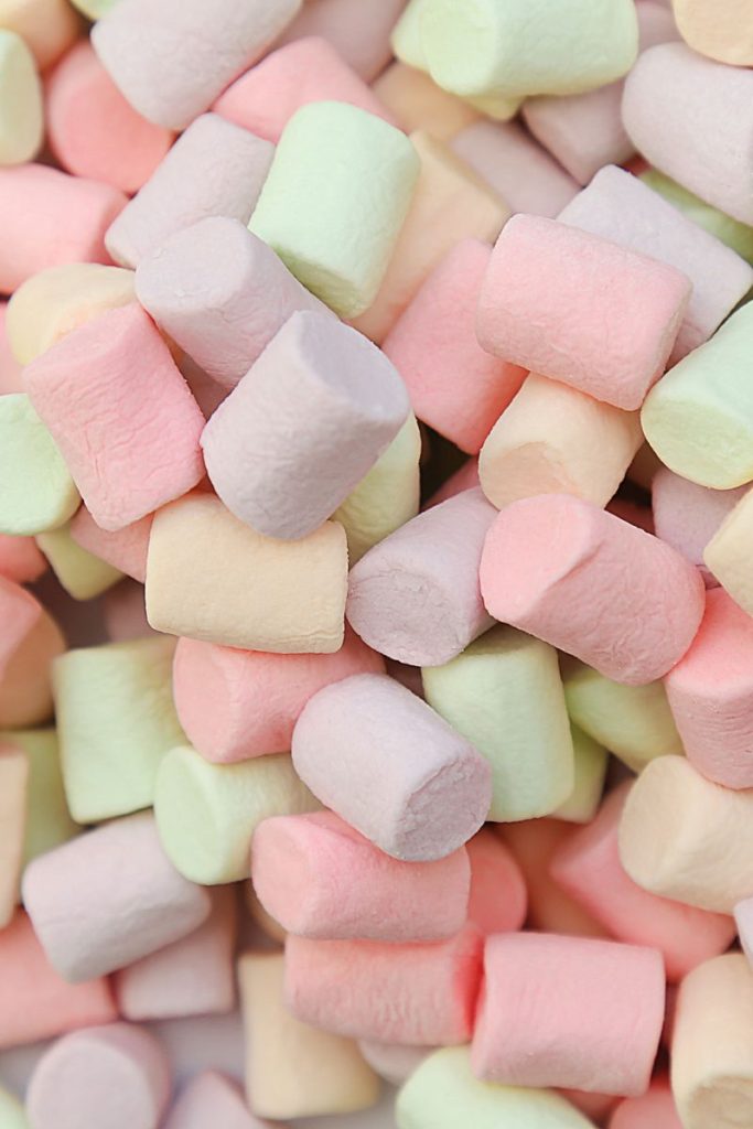 colorful mini marshmallows in a pile